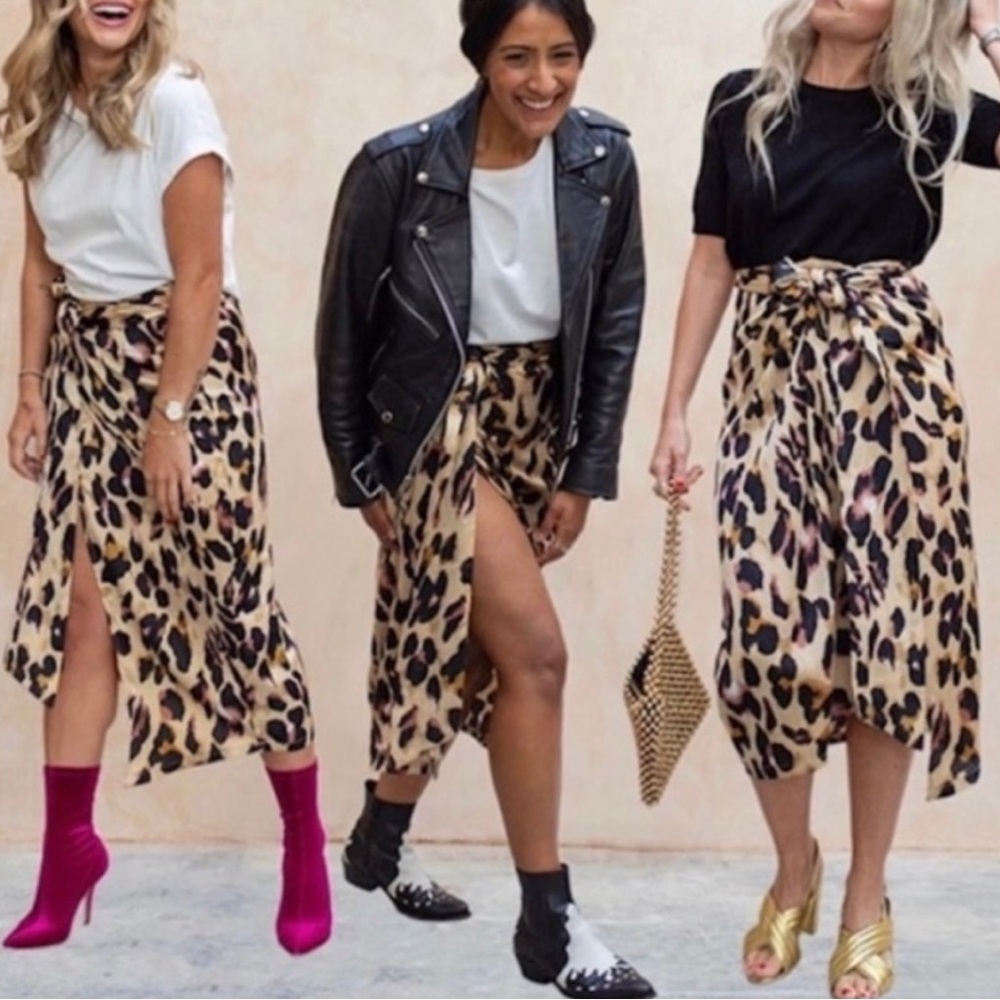 Never Fully Dressed Brown Leopard Jaspre Wrap Skirt
